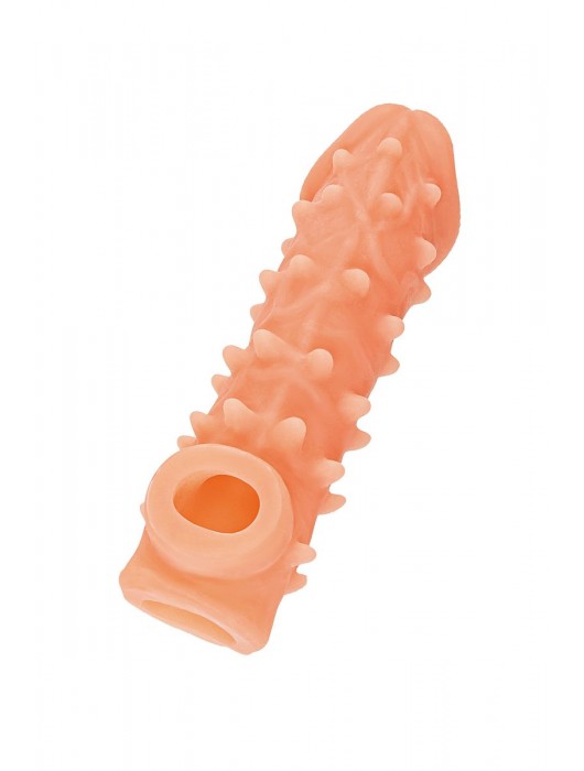 Телесная закрытая насадка с пупырышками Cock Sleeve Size L - 17,6 см. - KOKOS - в Ногинске купить с доставкой