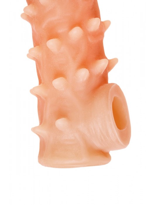 Телесная закрытая насадка с пупырышками Cock Sleeve Size L - 17,6 см. - KOKOS - в Ногинске купить с доставкой
