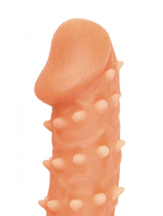 Телесная закрытая насадка с пупырышками Cock Sleeve Size L - 17,6 см. - KOKOS - в Ногинске купить с доставкой