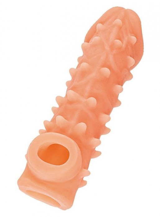 Телесная закрытая насадка с пупырышками Cock Sleeve Size L - 17,6 см. - KOKOS - в Ногинске купить с доставкой