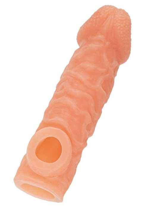 Телесная закрытая насадка с шершавой головкой Cock Sleeve Size M - 15,6 см. - KOKOS - в Ногинске купить с доставкой