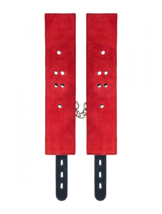 Красно-черные оковы на ноги из кожи - ToyFa - купить с доставкой в Ногинске