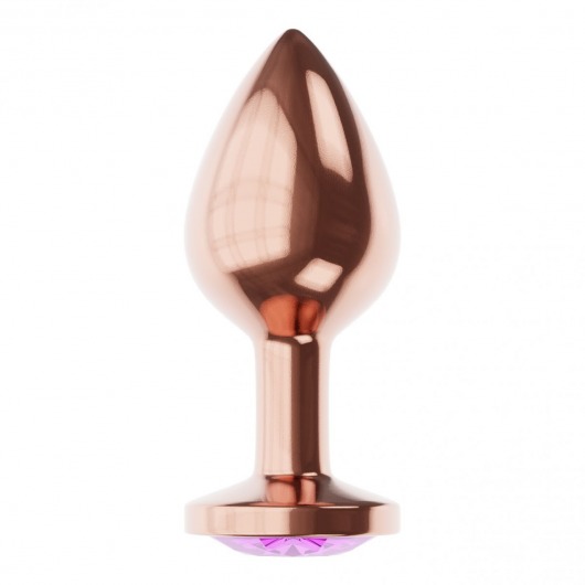 Пробка цвета розового золота с фиолетовым кристаллом Diamond Amethyst Shine S - 7,2 см. - Lola Games - купить с доставкой в Ногинске