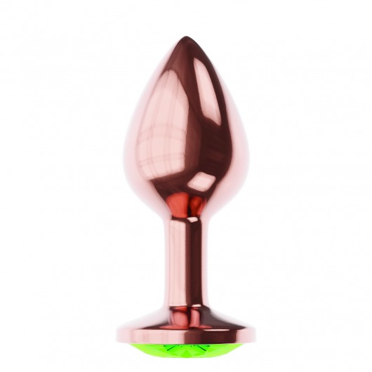 Пробка цвета розового золота с лаймовым кристаллом Diamond Emerald Shine S - 7,2 см. - Lola Games - купить с доставкой в Ногинске
