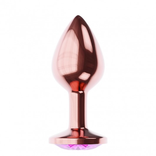 Пробка цвета розового золота с лиловым кристаллом Diamond Quartz Shine L - 8,3 см. - Lola Games - купить с доставкой в Ногинске