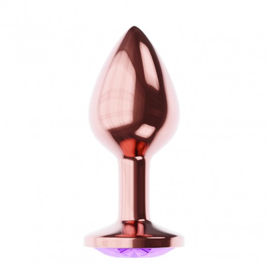 Пробка цвета розового золота с фиолетовым кристаллом Diamond Amethyst Shine L - 8,3 см. - Lola Games - купить с доставкой в Ногинске