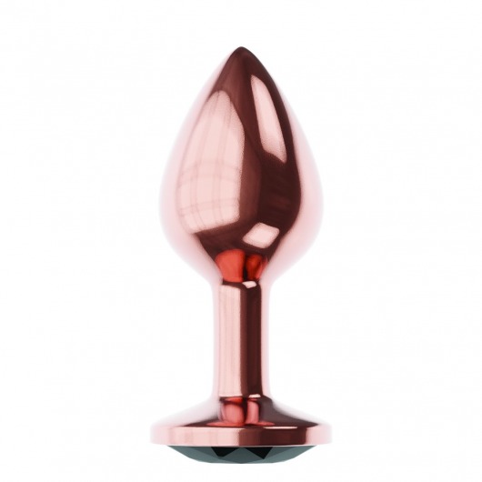 Пробка цвета розового золота с черным кристаллом Diamond Jet Shine L - 8,3 см. - Lola Games - купить с доставкой в Ногинске