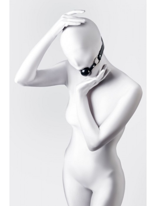 Черный кляп-шар на кожаных ремешках Anonymo - ToyFa - купить с доставкой в Ногинске