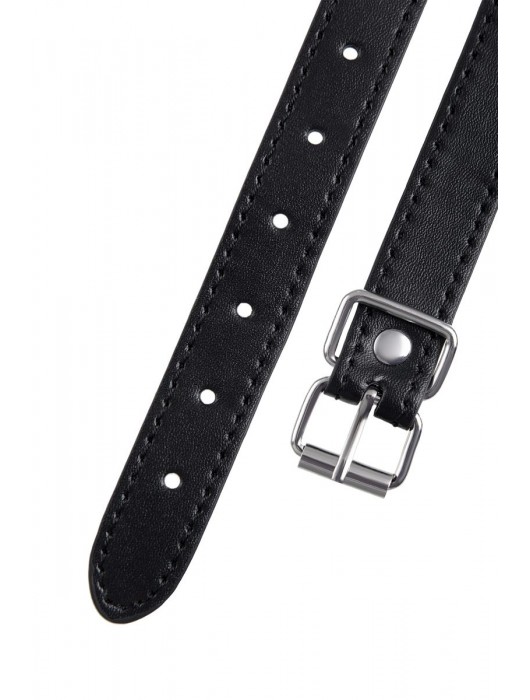 Черный кляп-шар на кожаных ремешках Anonymo - ToyFa - купить с доставкой в Ногинске