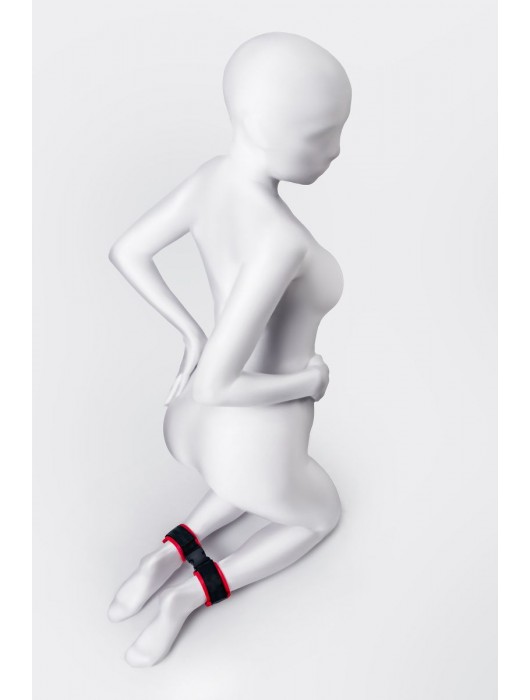 Красно-черные велюровые оковы Anonymo - ToyFa - купить с доставкой в Ногинске