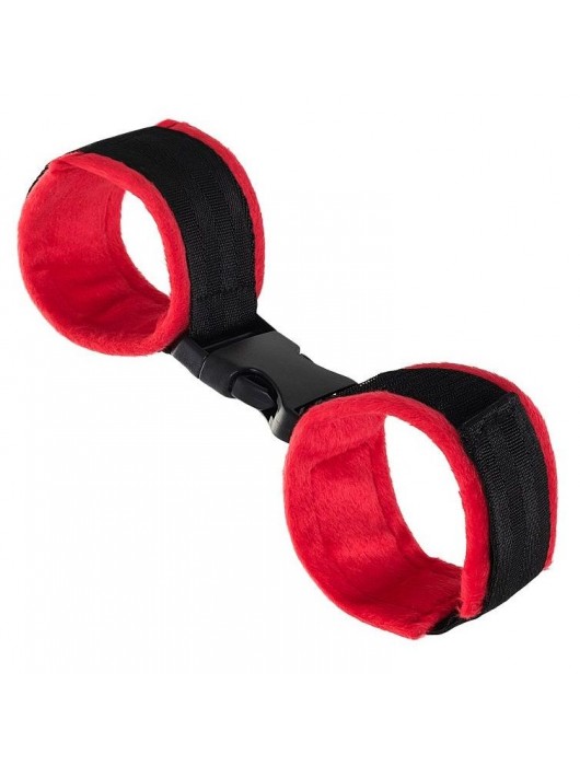 Красно-черные велюровые оковы Anonymo - ToyFa - купить с доставкой в Ногинске
