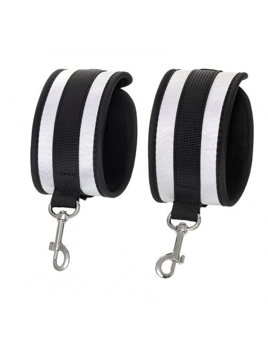 Серебристо-черные наручники Anonymo - ToyFa - купить с доставкой в Ногинске