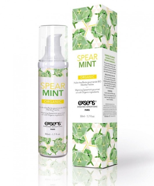 Разогревающее массажное масло Gourmet Spearmint Organic с органическими ингредиентами - 50 мл. - Exsens - купить с доставкой в Ногинске