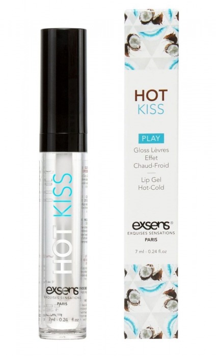 Блеск для губ Hot Kiss Coconut с ароматом кокоса - 7 мл. - Exsens - купить с доставкой в Ногинске