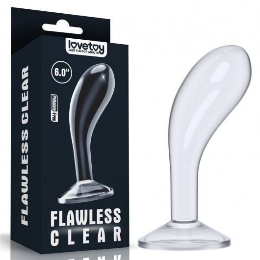 Прозрачный стимулятор простаты Flawless Clear Prostate Plug - 15 см. - Lovetoy - в Ногинске купить с доставкой