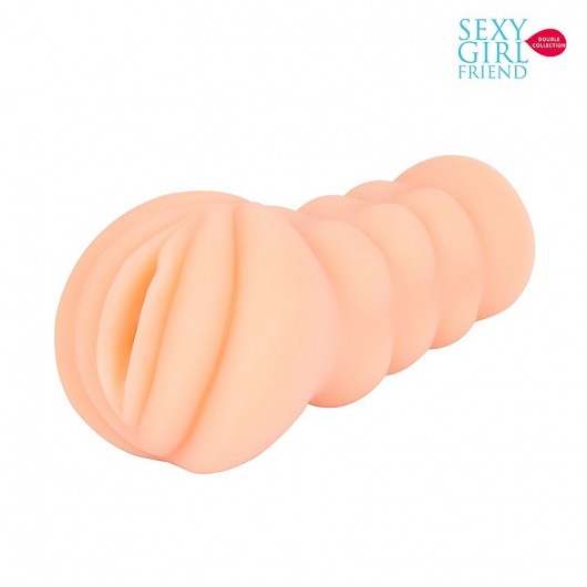 Телесный мастурбатор-вагина с комплектом эрекционных колец - Bior toys - в Ногинске купить с доставкой