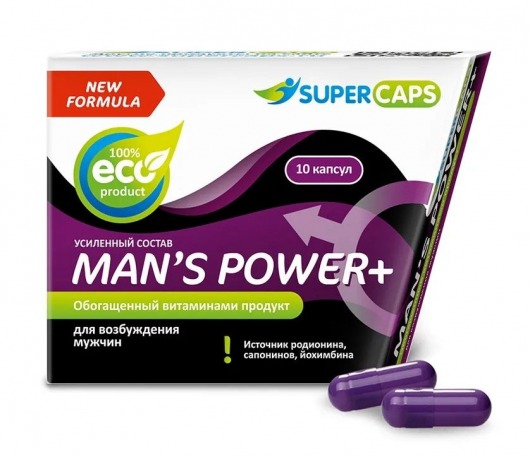Возбуждающее средство для мужчин Mans Power plus - 10 капсул (0,35 гр.) +1 в подарок - SuperCaps - купить с доставкой в Ногинске