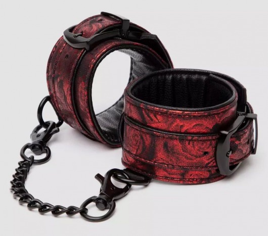 Красно-черные наручники Reversible Faux Leather Wrist Cuffs - Fifty Shades of Grey - купить с доставкой в Ногинске