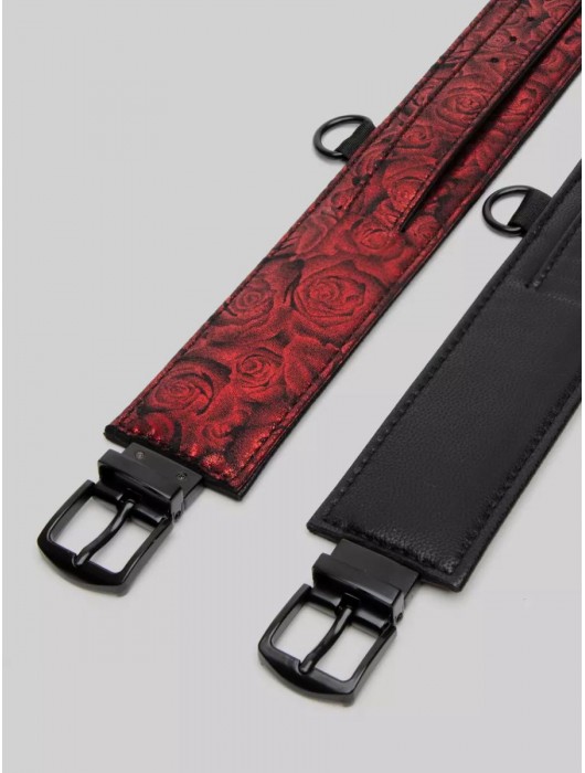 Красно-черные оковы Reversible Faux Leather Ankle Cuffs - Fifty Shades of Grey - купить с доставкой в Ногинске