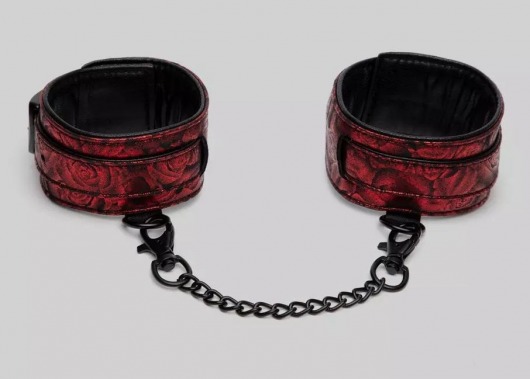 Красно-черные оковы Reversible Faux Leather Ankle Cuffs - Fifty Shades of Grey - купить с доставкой в Ногинске