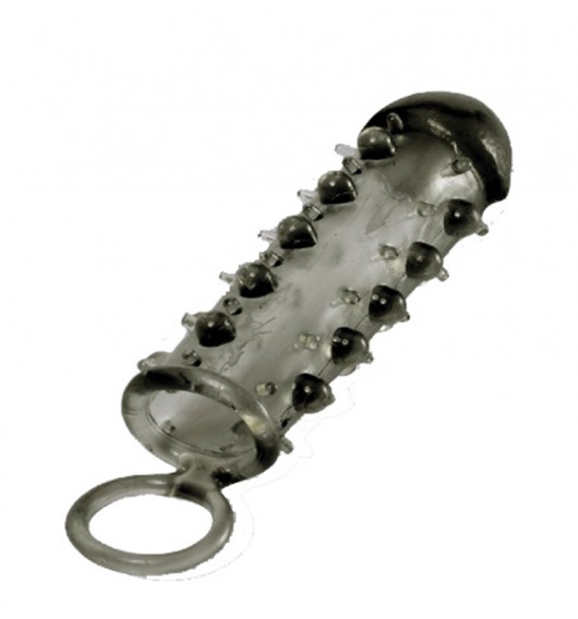 Дымчатая стимулирующая насадка с закрытой головкой SAMURAI PENIS SLEEVE BLACK - 14,5 см. - NMC - в Ногинске купить с доставкой