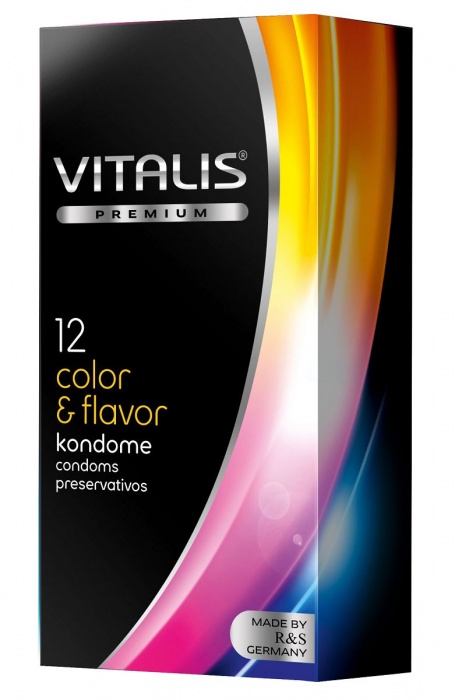 Цветные ароматизированные презервативы VITALIS PREMIUM color   flavor - 12 шт. - Vitalis - купить с доставкой в Ногинске