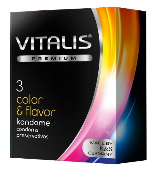 Цветные ароматизированные презервативы VITALIS PREMIUM color   flavor - 3 шт. - Vitalis - купить с доставкой в Ногинске