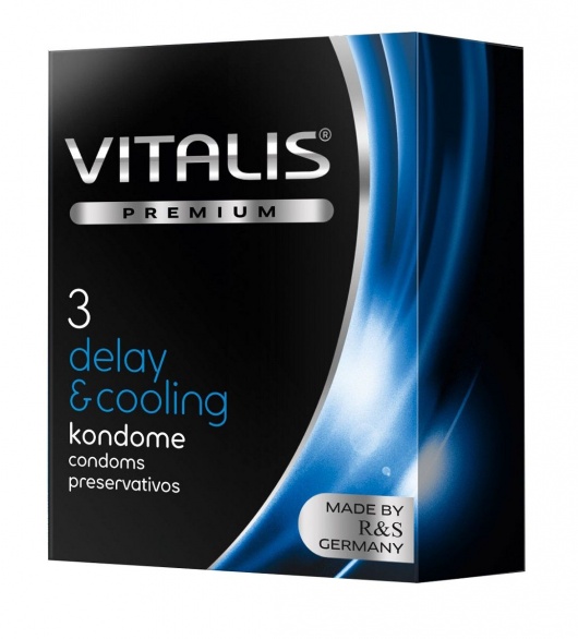 Презервативы VITALIS PREMIUM delay   cooling с охлаждающим эффектом - 3 шт. - Vitalis - купить с доставкой в Ногинске