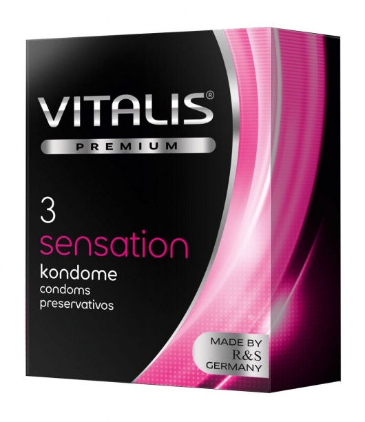Презервативы с пупырышками и кольцами VITALIS PREMIUM sensation - 3 шт. - Vitalis - купить с доставкой в Ногинске