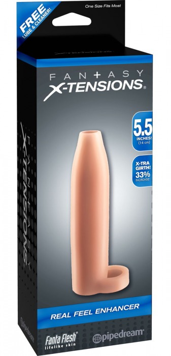 Насадка-расширитель с кольцом для подхвата мошонки Real Feel Enhancer - 14 см. - Pipedream - в Ногинске купить с доставкой