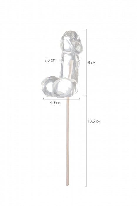 Прозрачный леденец в форме фаллоса со вкусом пина колады - Sosuчki - купить с доставкой в Ногинске