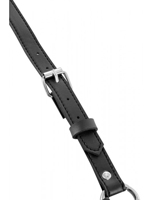 Черная упряжь на тело с шипами на ошейнике - Fetish Tentation - купить с доставкой в Ногинске