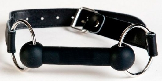 Чёрный кляп-трензель на кожаных ремешках - ToyFa - купить с доставкой в Ногинске