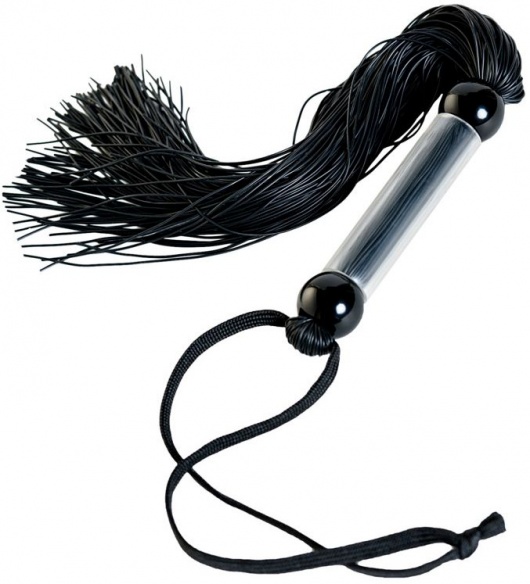 Черный мини-флоггер с резиновыми хвостами - 26 см. - ToyFa - купить с доставкой в Ногинске