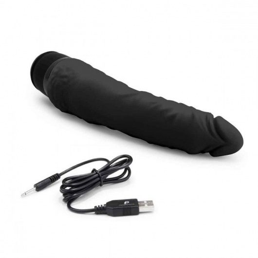 Черный вибратор-реалистик 7  Realistic Vibrator - 20 см. - PowerCocks