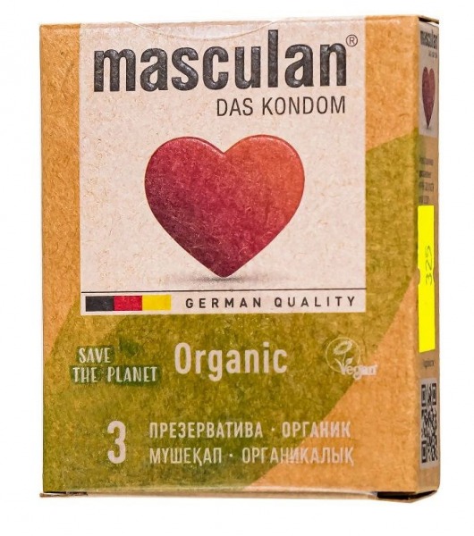 Экологически чистые презервативы Masculan Organic - 3 шт. - Masculan - купить с доставкой в Ногинске