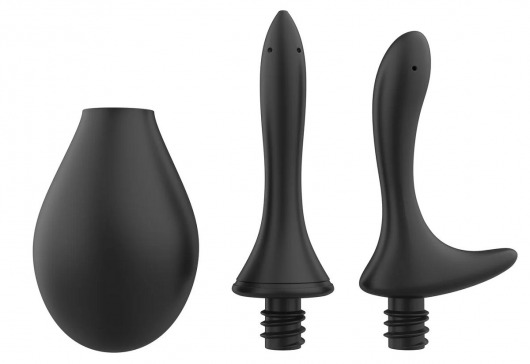 Черный анальный душ Nexus Anal Douche Set с 2 сменными насадками - Nexus Range - купить с доставкой в Ногинске