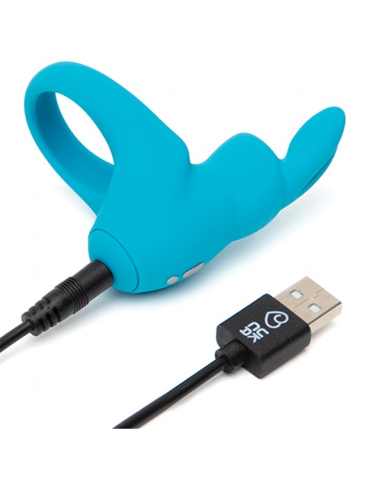 Голубое эрекционное виброкольцо Happy Rabbit Rechargeable Rabbit Cock Ring - Happy Rabbit - в Ногинске купить с доставкой