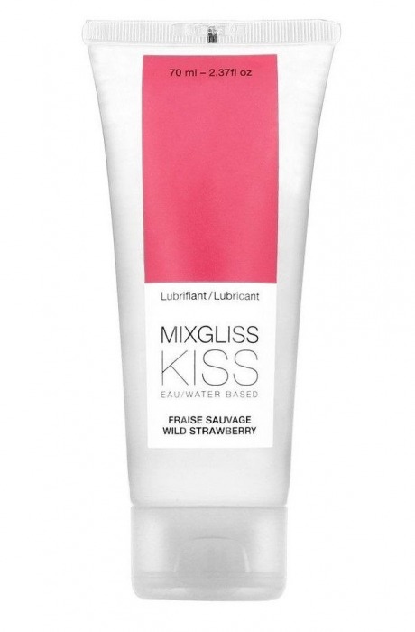Смазка на водной основе Mixgliss Kiss с ароматом земляники - 70 мл. - Mixgliss - купить с доставкой в Ногинске