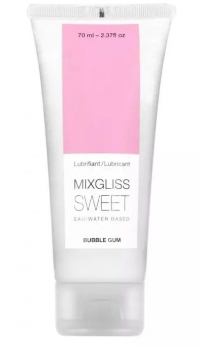 Смазка на водной основе Mixgliss Sweet с ароматом бабл-гам - 70 мл. - Mixgliss - купить с доставкой в Ногинске