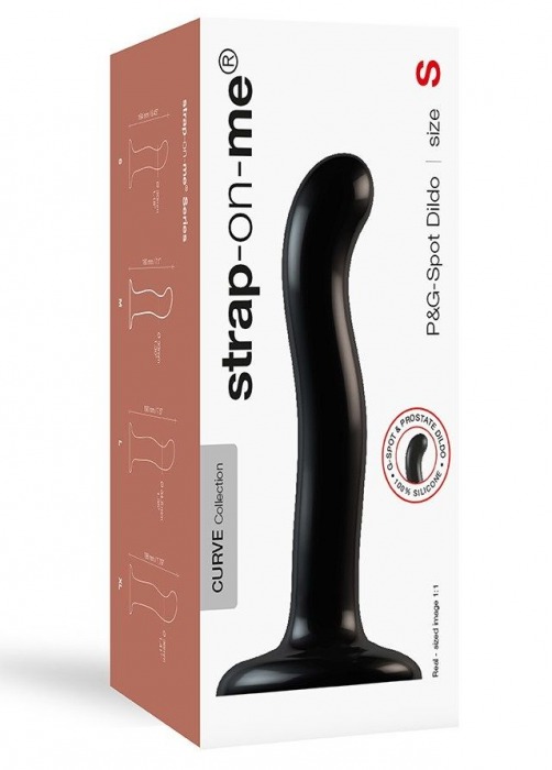 Черный фаллоимитатор-насадка Strap-On-Me P G spot Dildo size S - 16,4 см. - Strap-on-me - купить с доставкой в Ногинске