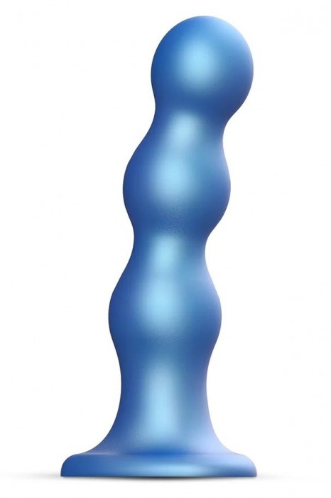 Голубая насадка Strap-On-Me Dildo Plug Balls size L - Strap-on-me - купить с доставкой в Ногинске