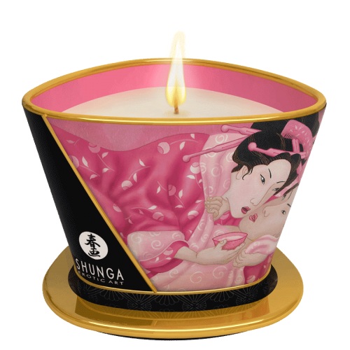 Массажная свеча Rose Petals с ароматом розы - 170 мл. - Shunga - купить с доставкой в Ногинске