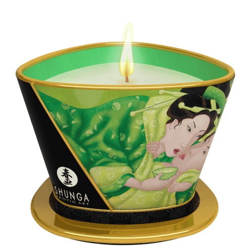 Массажная свеча Exotic Green Tea с ароматом зелёного чая - 170 мл. - Shunga - купить с доставкой в Ногинске