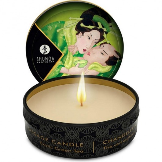 Массажная свеча Exotic Green Tea с ароматом зелёного чая - 30 мл. - Shunga - купить с доставкой в Ногинске