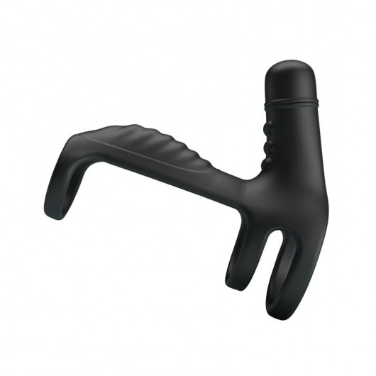 Черная вибронасадка на пенис Vibrating Penis Sling - Baile - в Ногинске купить с доставкой