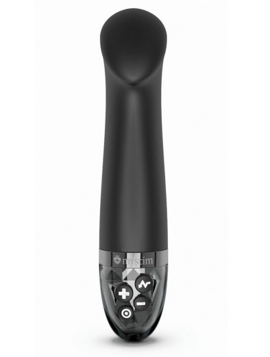 Черный вибратор с функцией электростимуляции Right on Ron - 17 см. - MyStim - купить с доставкой в Ногинске