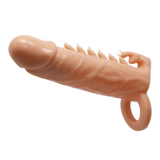 Телесная удлиняющая насадка Penis Sleeve Emmitt - 17 см. - Baile - в Ногинске купить с доставкой