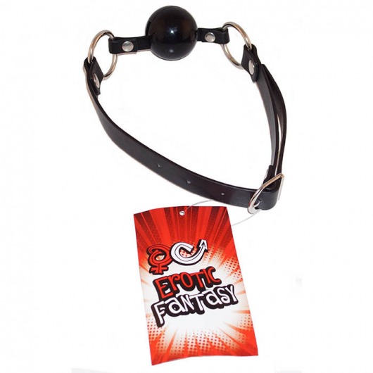 Силиконовый черный кляп-шарик на ремне Black Ballgag - Erotic Fantasy - купить с доставкой в Ногинске