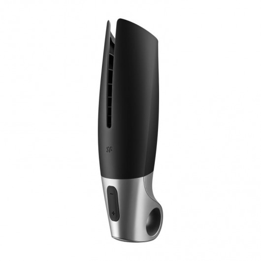 Черный мастурбатор с вибрацией Power Masturbator - Satisfyer - в Ногинске купить с доставкой